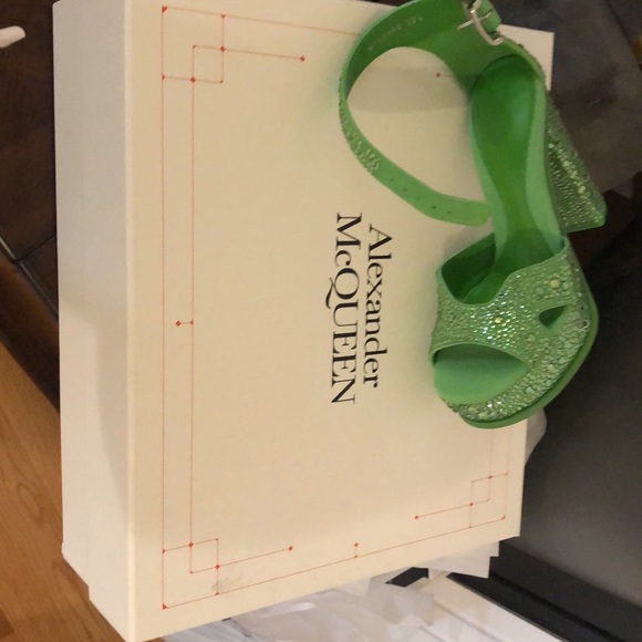 Alexander McQueen Crystal Platform sandals 135mm ! Stunning jade green !! - Picture 8 of 11